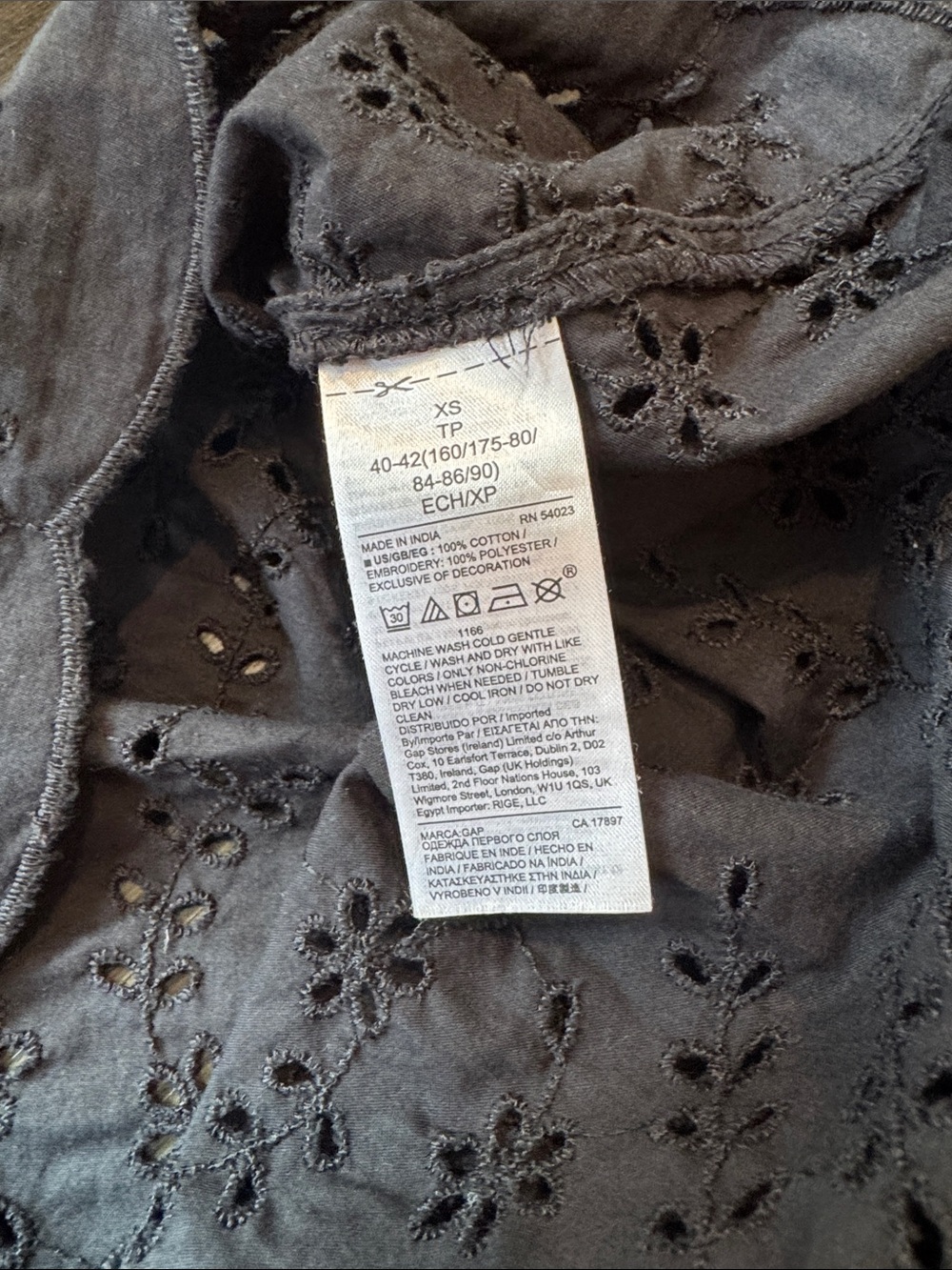 GAP Black Eyelet Square-Neck Blouse - Picture 4 of 4